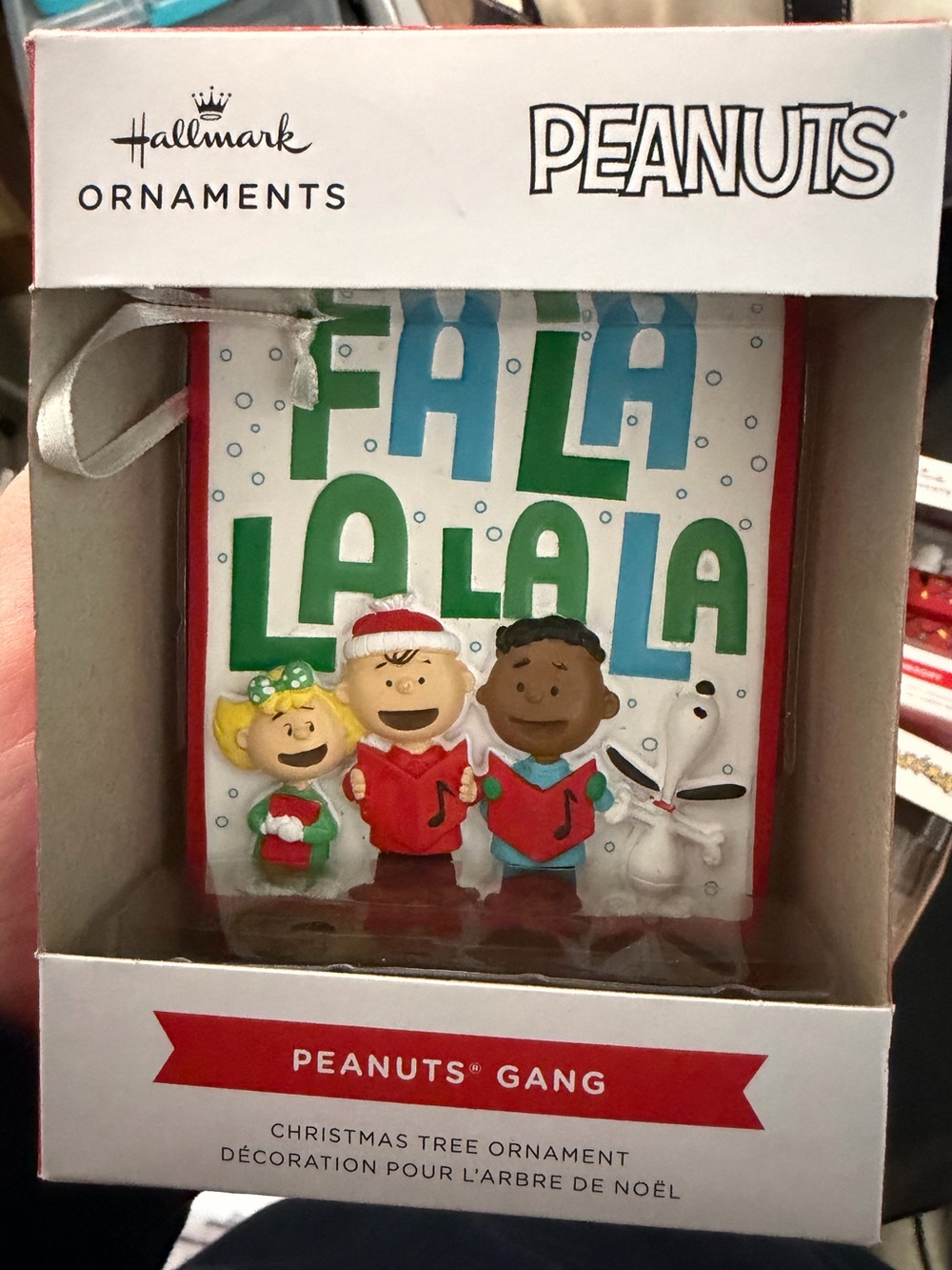 Hallmark Peanuts green and blue 'Fa La La La La' Choir Ornament - Picture 1 of 2